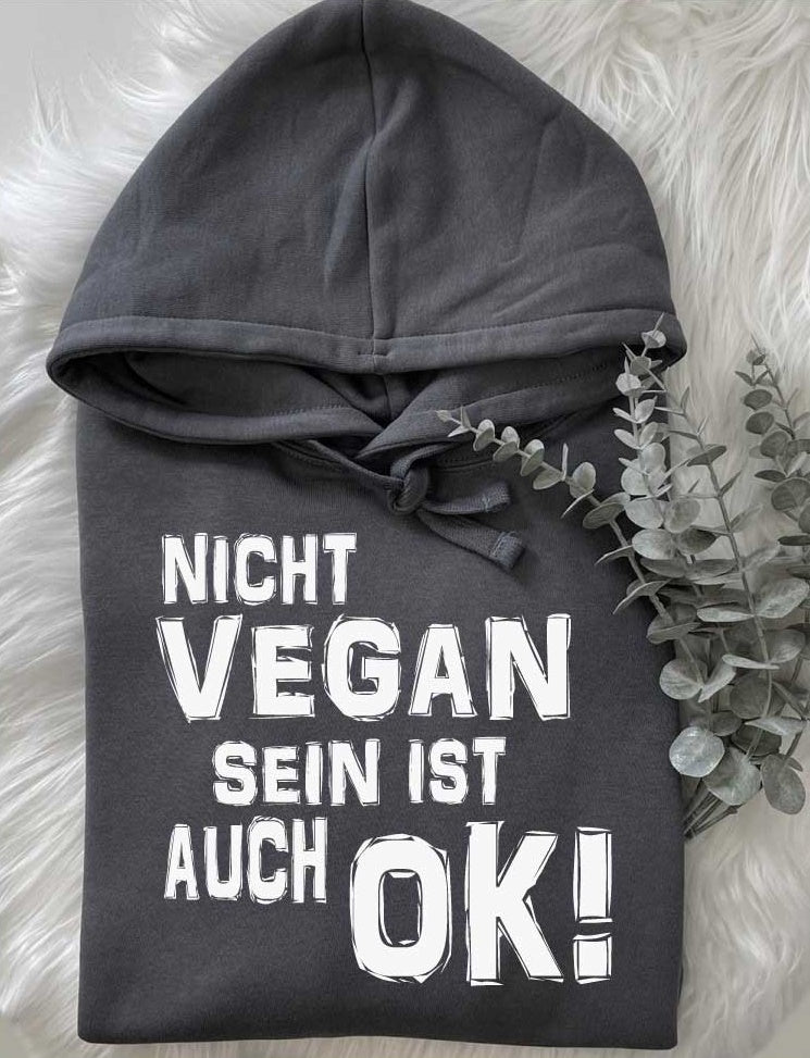 Sweat à capuche/Gris NE PAS ÊTRE VÉGÉTALIEN, C'EST BIEN AUSSI !